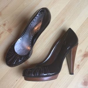 Gianni Bini Patent Leather Round Toe Pumps